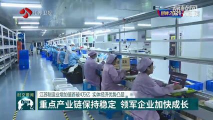 回眸2021 江蘇制造業增加值首破4萬億元，實體經濟優勢日益凸顯